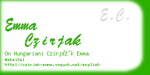 emma czirjak business card